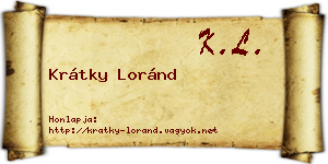 Krátky Loránd névjegykártya